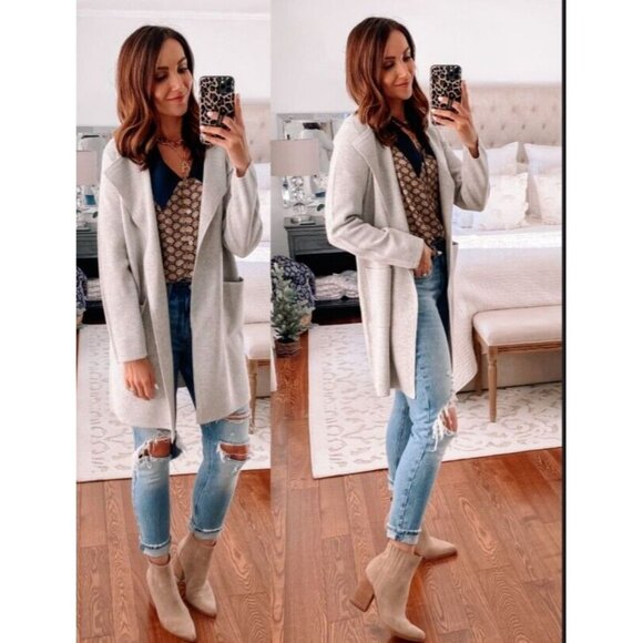 J.Crew sz XS Juliette Collarless Sweater Cardigan Wool Knit Blazer Meghan Markle - Picture 10 of 16